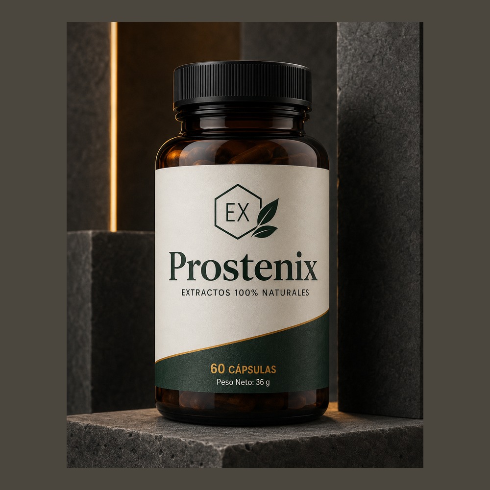 Envase de Prostenix con etiqueta legible